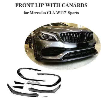 

ABS Front Bumper Splitters For Mercedes W117 CLA Class CLA200 CLA260 Sports Version CLA45 AMG 16-18 Canards Front Lip Spoilers