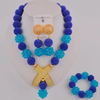 Królewski niebieski i niebieskie jezioro moda afrykański zestaw biżuterii SP-2-9 tanie i dobre opinie laanc Miedzi CN (pochodzenie) Kobiety Kryształ Śliczne Romantyczny Necklace+Bracelet+Earrings Zestawy biżuterii dla nowożeńców