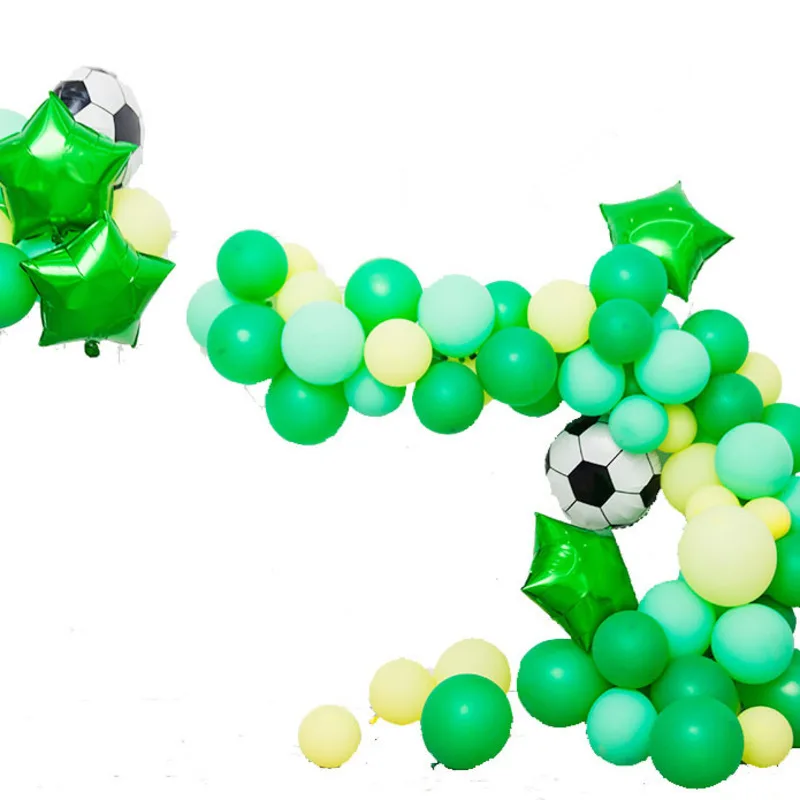 Шары в виде футбольных мячей школьные вечерние 10th День Рождения декорации дети мальчик футбол back to school Добро пожаловать на воздушном шаре Декор поставки - Цвет: Зеленый