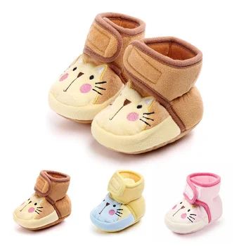 

0-12 Months Baby Shoes Newborn Infant Toddler Winter Warm Boots Cartoon Animal Prewalkers Slippers Crib Bebe Footwear Boot
