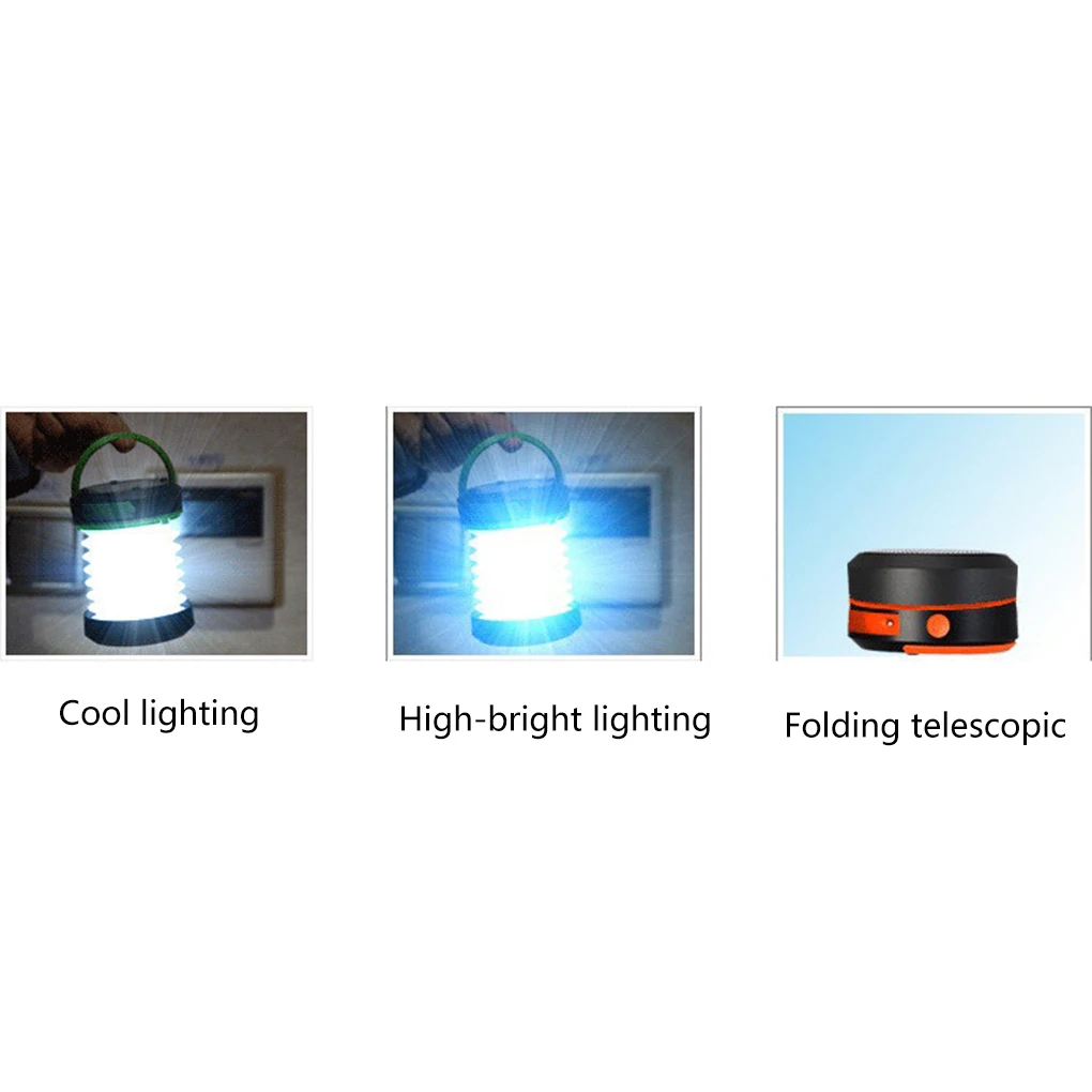 Solar Powered Foldable Hand Lamp Collapsible Camping Lantern Outdoor USB Rechargeable Tent Lights