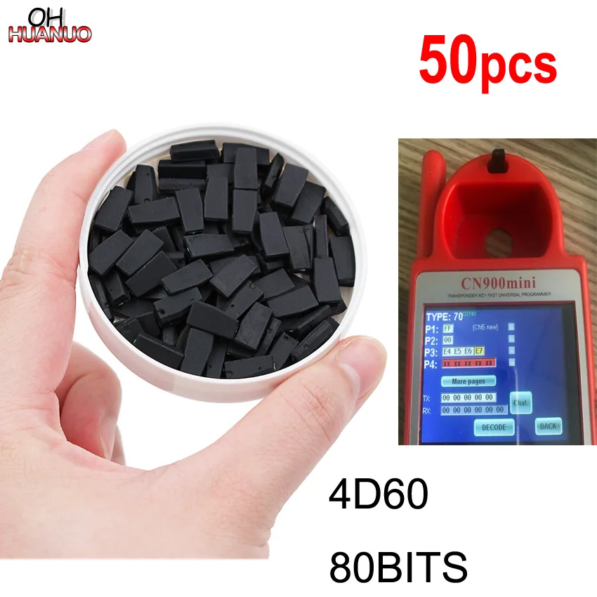 50 шт./лот ID4D60 4d60 80 бит пустой транспондер чип для автомобиля 4D60 80 бит чип для ford/Mazda
