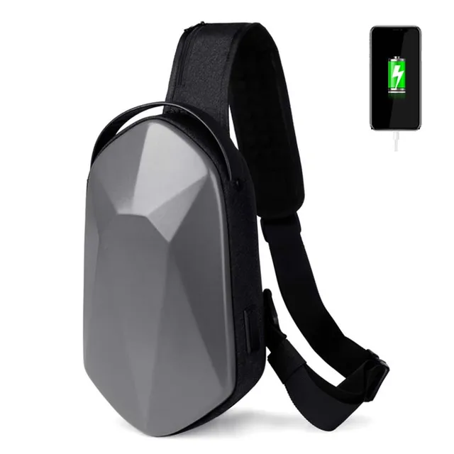 Men Shoulder Bags USB Charging Messenger Bags Anti-theft Male Waterproof Sling Chest Bag School Short Trip Cross Body Bags 2021 gray