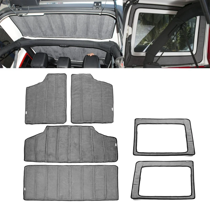 Для Jeep Wrangler Jk подголовник Hardtop изоляция 4 двери 2012- заднее окно и потолочная крыша теплоизоляция хлопок комплект автомобиля S