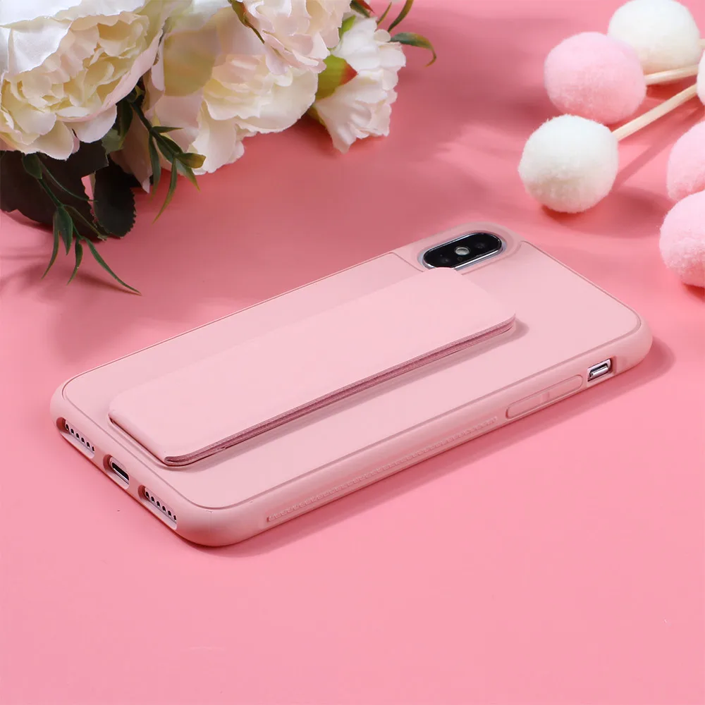 KISSCASE однотонный чехол для телефона iPhone 6 7 8 X XS XR 7Plus 8Plus Fundas Capa кронштейн, чехол для телефона для iPhone XS MAX Capinhas