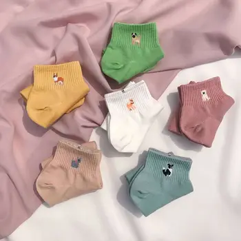 

Fashion Candy Color Kawaii Cute Dog Women Girl Cotton Socks Korean Tube Harajuku Funny Casual Novelty Art Vintage Yellow White