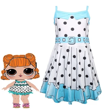 

Toddler Girl Lol Princess Dresses 2020 Summer Sleeveless Children's Party Dress Halloween Costumes Kids Cartoon Print Clothes
