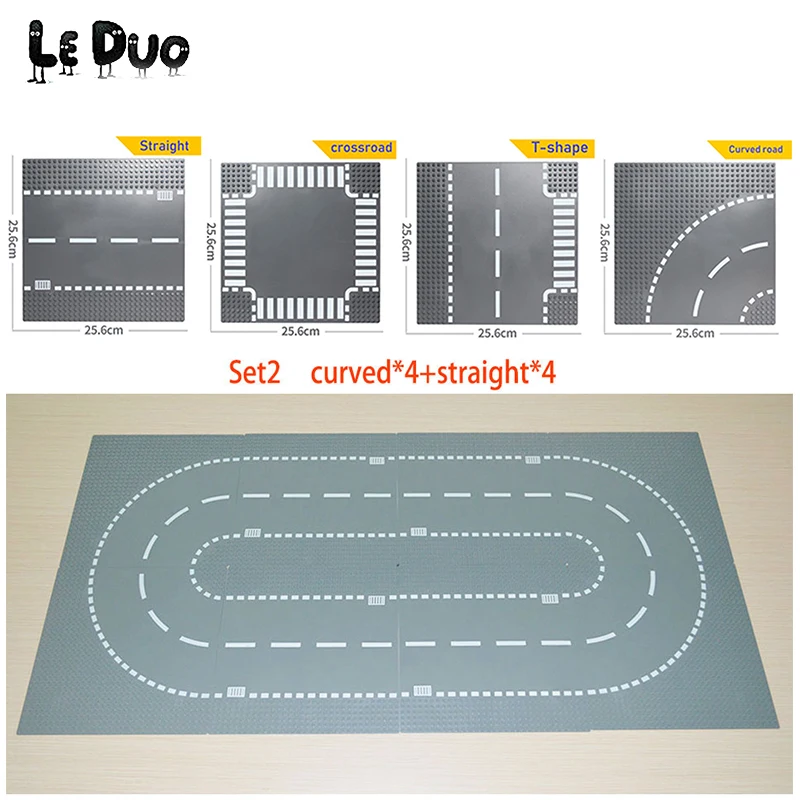 

City Road Street Baseplate Set building block base plate compatible LegoINGlys City