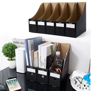 

BlackMagazine File Holder Organizer Box,Drawer Kraft Paper File Holder Office Supplies Desk Storage Organizer Documents File Box