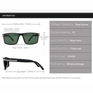 Image 5 - 2020 óculos de sol para homem polarizado uv400 moda masculino condução yewear acessórios menores retângulo óculos de sol