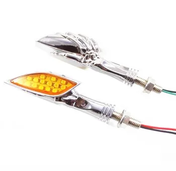 

Chrome Custom Skull LED For Yamaha Honda Suzuki Turn Signal Light Indicator Motorcycle CBR Nighthawk Shadow Vulcan Raider