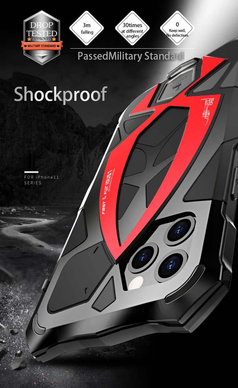 

Shockproof phone case for iPhone 11 Case Metal Aluminum Outdoor Armor Cover Case for iPhone 11 11Pro 11Pro Max Bumper Compatible