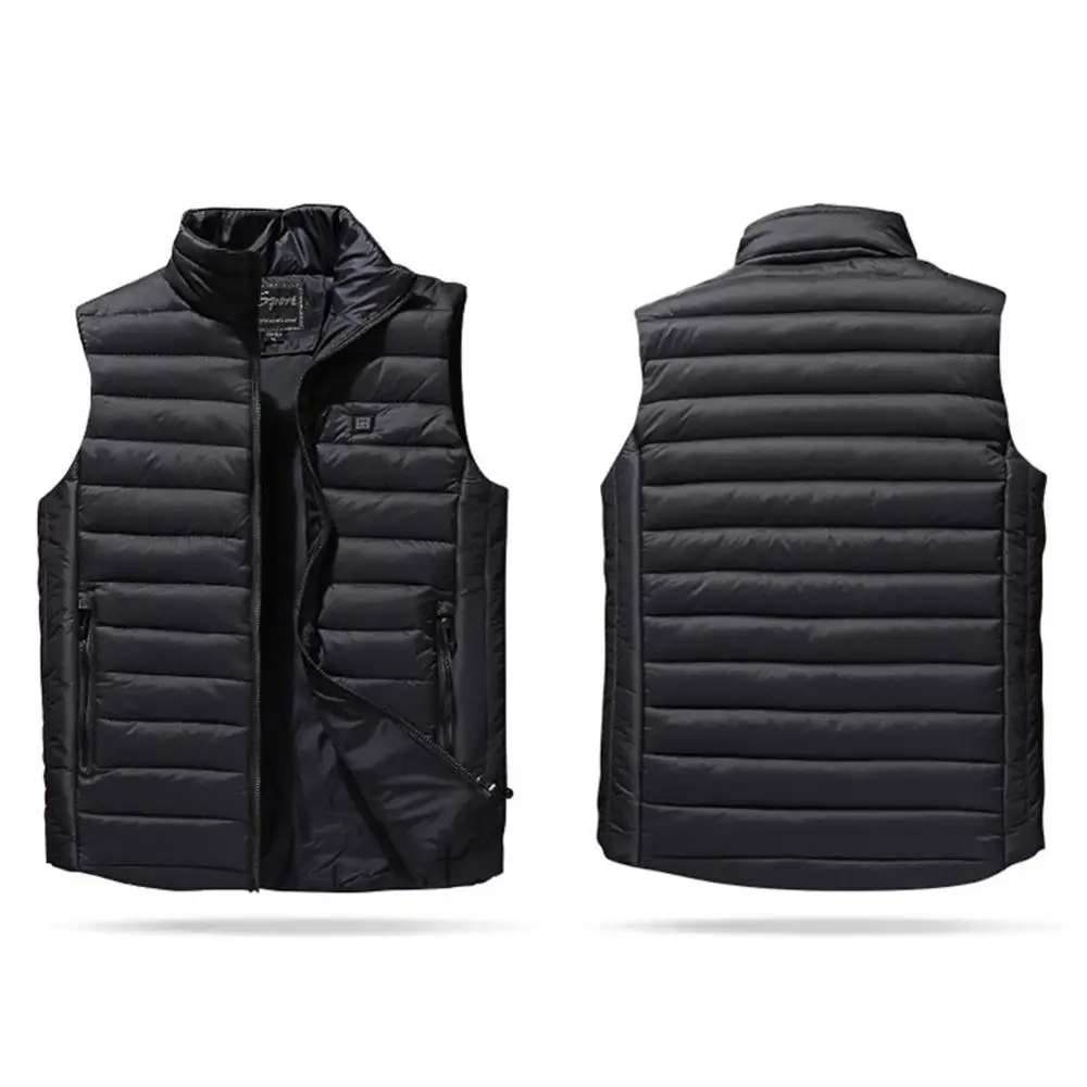  USB Heated Vest Men Winter Electrical Heated Sleevless Jacket Travel Heating Vest Outdoor Waistcoat