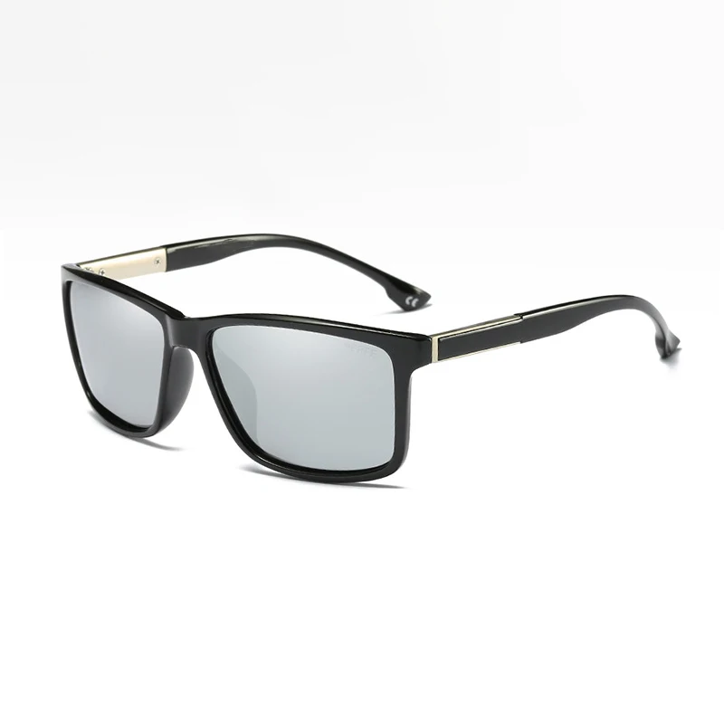 C4 black silver HBK, деловой стиль, поляризационные солнцезащитные очки для мужчин, квадратная оправа из сплава, спортивные солнцезащитные очки, очки для вождения на открытом воздухе, gafas de sol hombre - Цвет линз: C4 black silver