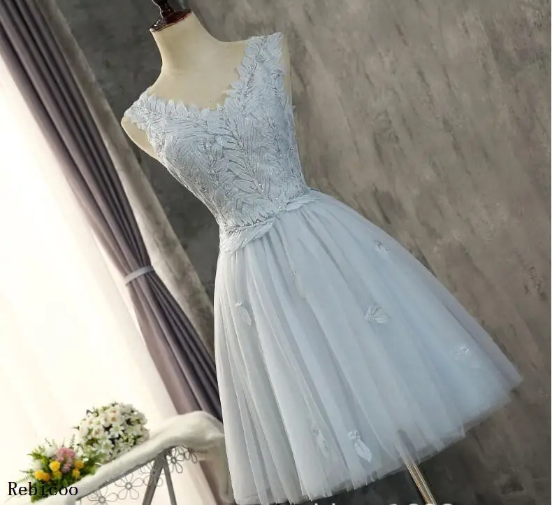 

Short Evening Dress Sweet Pink V-neck Lace Ball Gown New Bride Party Formal Dress Custom Homecoming Dresses Robe De Soiree