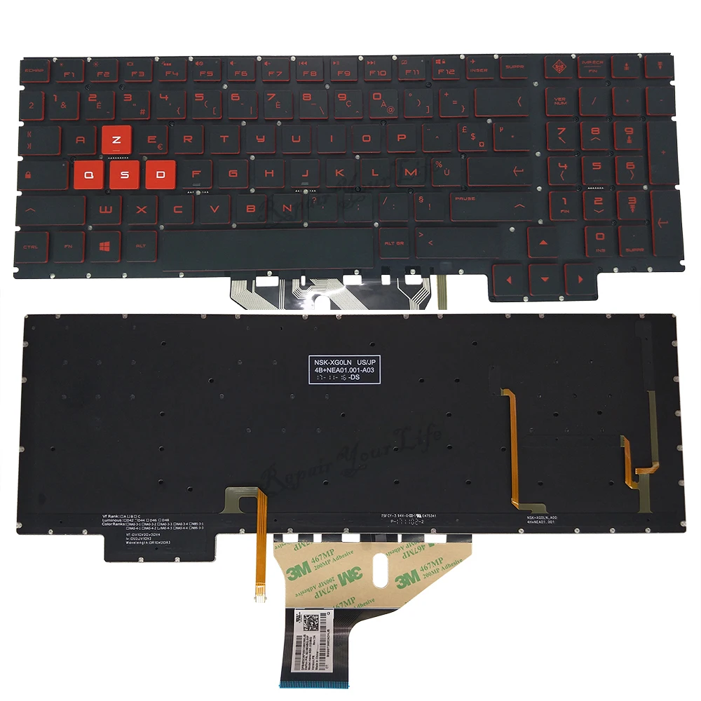 Новая клавиатура для HP OMEN 15-CE 15-CE030CA 15-ce001la 15-ce015dx 15-ce004na FR черные французские