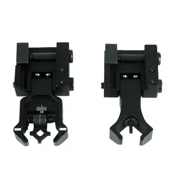 

Tactical AR15 folding flip up front Rear Sight iron Sight set dual Diamond shape BUIS for 20mm rail Handguard mount