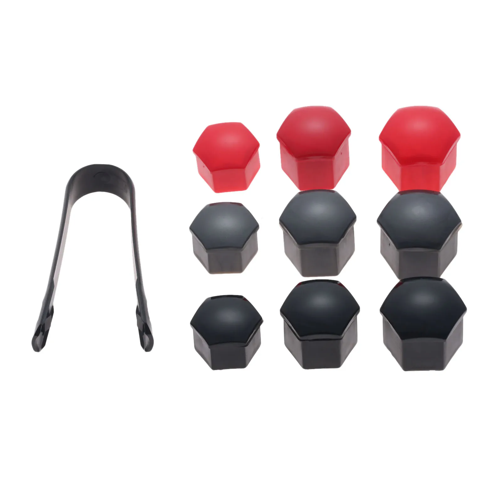 Yetaha 20Pcs Car Wheel Screw Covers 17 19 21mm Auto Tyre Nut Caps With Removal Tool Bolt Rims Special Socket Car Styling Black