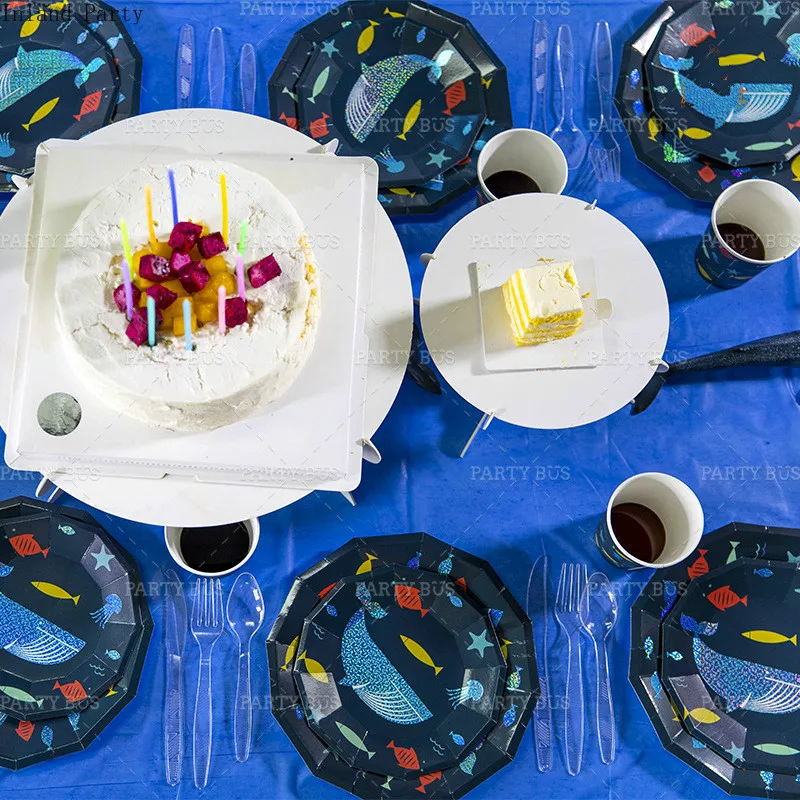 Одноразовая посуда в виде животного из мультфильма Акула 8 шт./компл. | Дом и сад