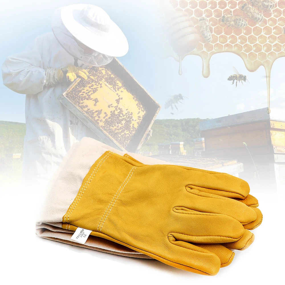 Beekeeping Gloves Beekeeper Prevent Gloves Protective Sleeves Ventilated Professional Anti Bee for Apiculture Beekeeper Beehive