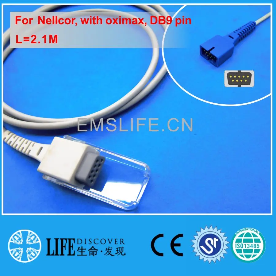 

Удлинительный Кабель-адаптер Spo2 для Nellcor, С oximax, DB9 pin
