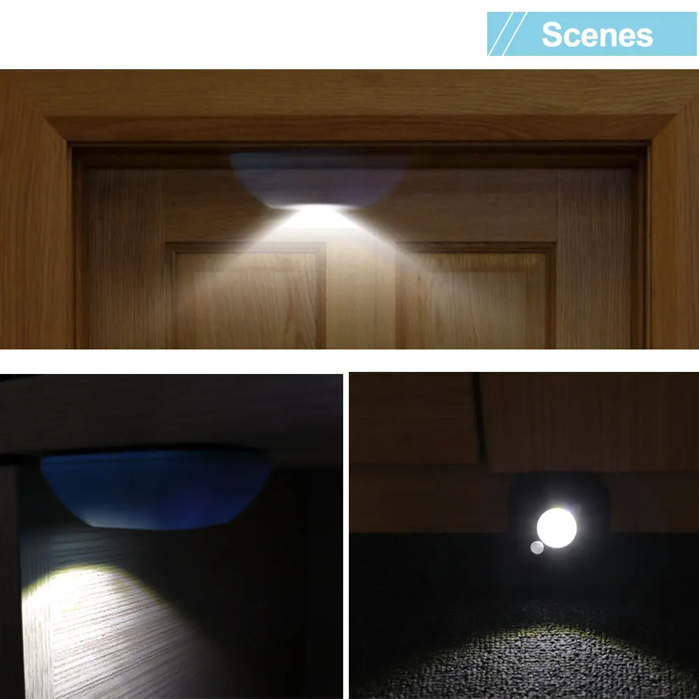 Aimkeeg светодиодный датчик Ночной светильник PIR инфракрасный датчик движения лампа на батарейках настенный светильник для шкафа лестницы Светильник