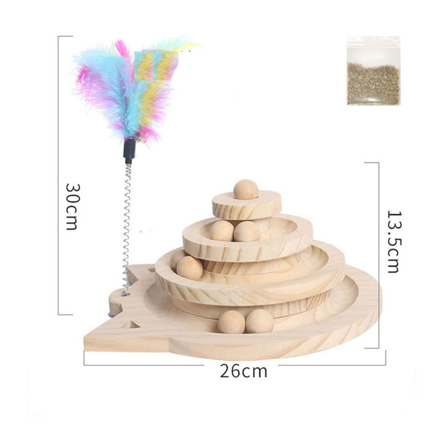 2/3 Levels Pet cat Toy Tower Tracks Disc cat Intelligence Amusement Triple Play Disc Cat toys ball Training Toys
