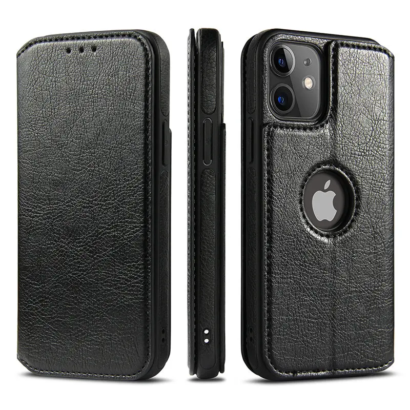 Magnetic Flip Leather Phone Case For iPhone 12 13 11 Pro Max XR XS Max X 7 8 Plus SE 2020 12 11 13 Pro 13 Shockproof Back Cover best iphone 11 Pro Max case