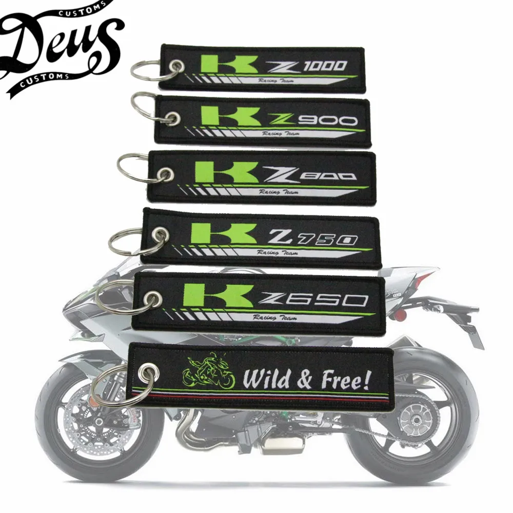 

Embroidery Key Holder Chain Collection Keychain For Kawasaki Z650 Z750 Z800 Z900 Z1000 Motorcycle Embroidered Badge Keyring