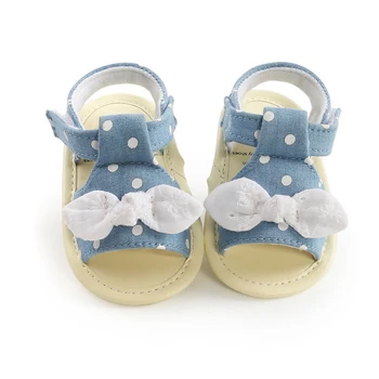 

Summer Baby Child Girls Bow Plaid Breathable Anti-Slip Shoes Sandals Toddler Soft Soled Beach Shoes 0-18M