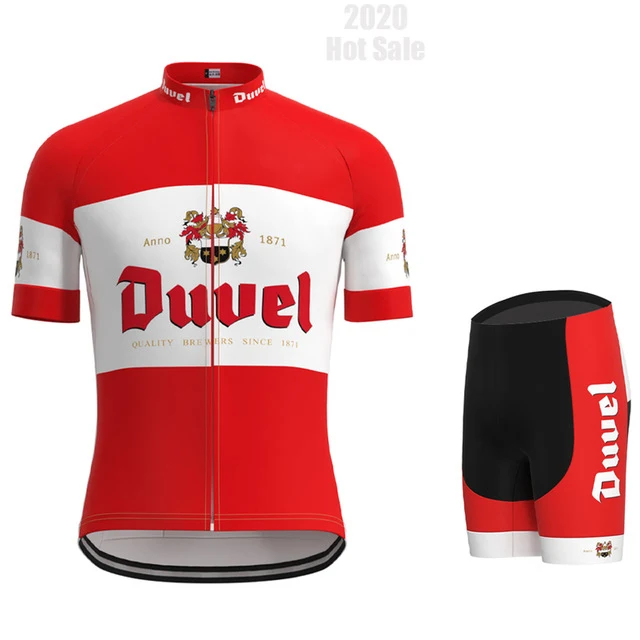 Комплект мужских велосипедных Джерси Duvel ярко красного цвета брикет 19D гелевая