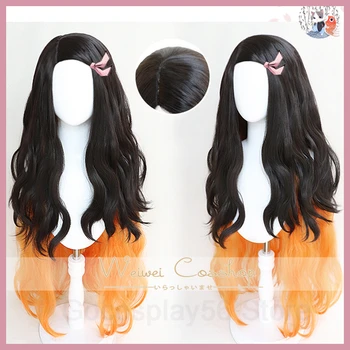 

Blade of Demon Slayer Kimetsu no Yaiba Kamado Nezuko Cosplay Hairwear Synthetic Hair Gradient Mixed Color Halloween