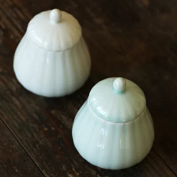 

1 pc Ceramic Jar Tea Herbal Glaze Coating Container for Sealing Storage