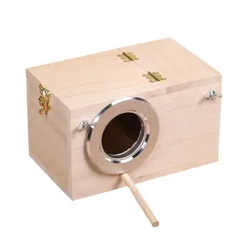 

Wooden Wild Bird Nest Box Nesting Feeding Feeder Station House Bird Nesting Organizer