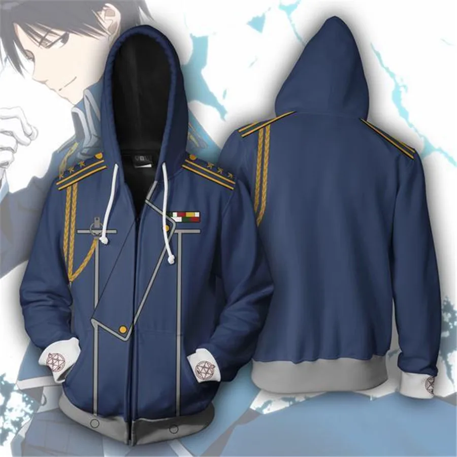 Fullmetal Alchemist Edward Elric's Autumn Zipper Jacket Hoodie Coat Anime Cosplay Sweatshirts Tracksuits Tops Clothes Drop Ship 6