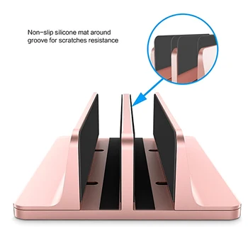 

Aluminum Alloy Vertical Adjustable Laptop Stand Desktop Notebook Holder For Macbook Air Pro