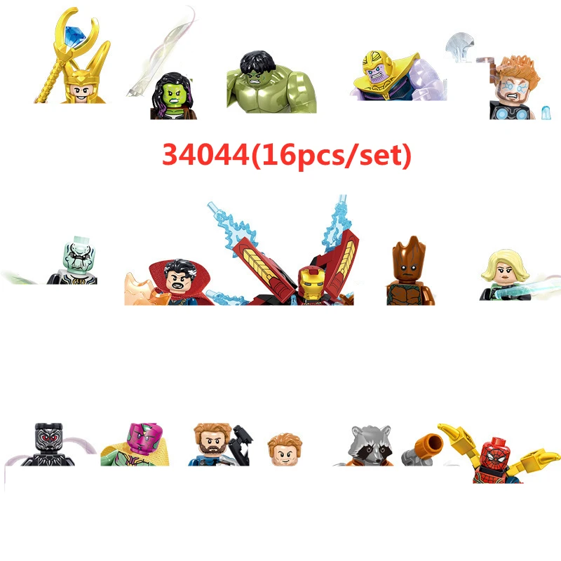 2022 New Hot Super Heroes Hulk Thor Captain America Character Model Assemble Building Blocks Bricks Toys Children Gifts | Игрушки и