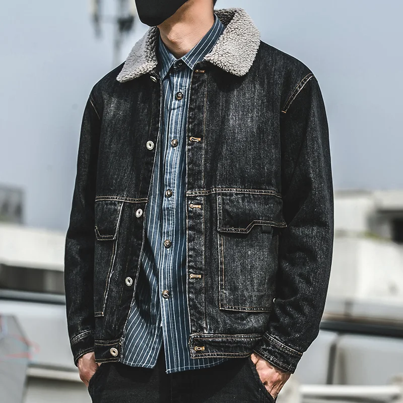 new loose casual gradually large size denim jacket new jacket thick denim jacket