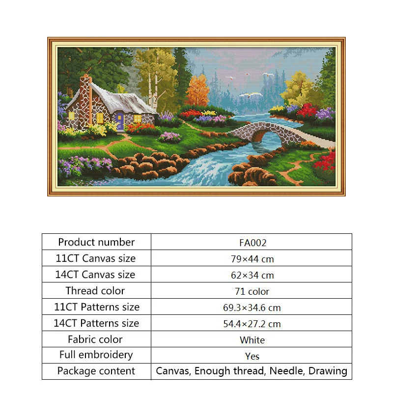 Cross stitch FA002 Средиземноморский стиль штампованные Наборы для вышивания крестиком рукоделие Набор для вышивания 14ct 11ct Счетный напечатанный холст DIY ручной работы домашний декор - Цвет: Cross stitch FA002