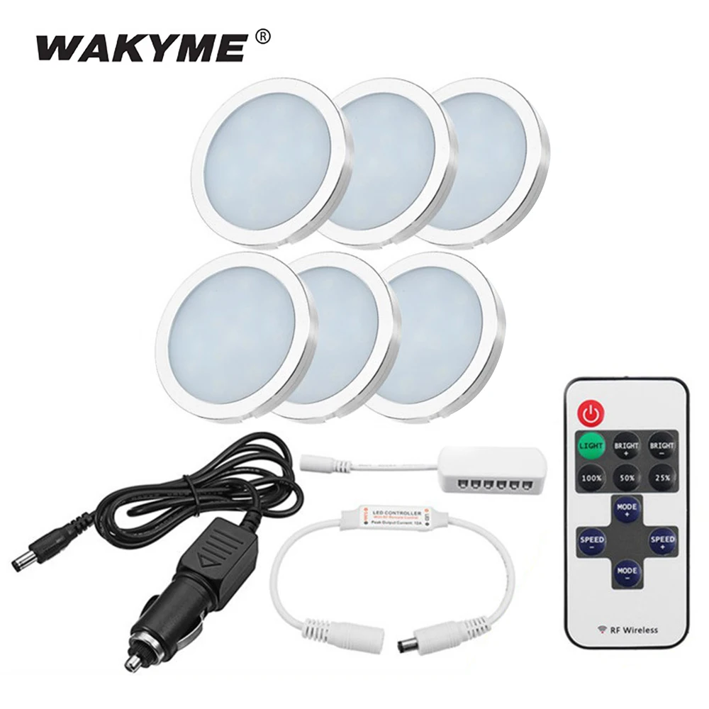 

WAKYME 6 Pcs LED Ceiling Light Car Dome Interior Light DC 12V Camping Caravan Motorhome Bedroom Lamp Spotlight Night Light