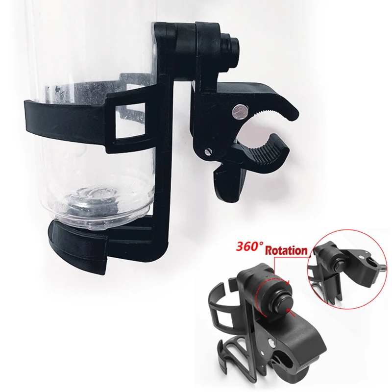 Soporte para botella de cochecito de bebé, bicicleta silla de bebé infantil, accesorio para carro, botella de plástico, portavasos para exteriores, rotación de 360