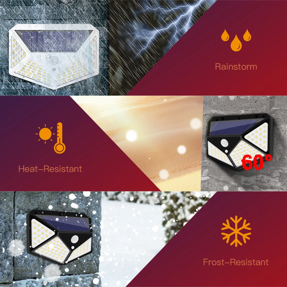 Уличный светильник CHIZAO на солнечной батарее для безопасности 1 шт. светодиодный