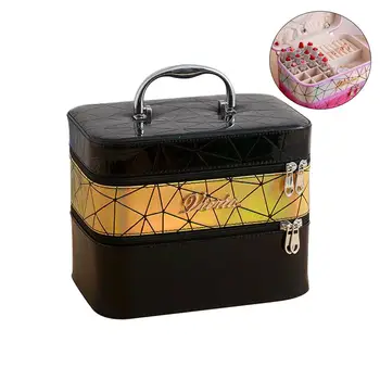 

Portable Multifunctional Cosmetic Case Multilayer Beauty Make Up Storage Box With Extra Large Space
