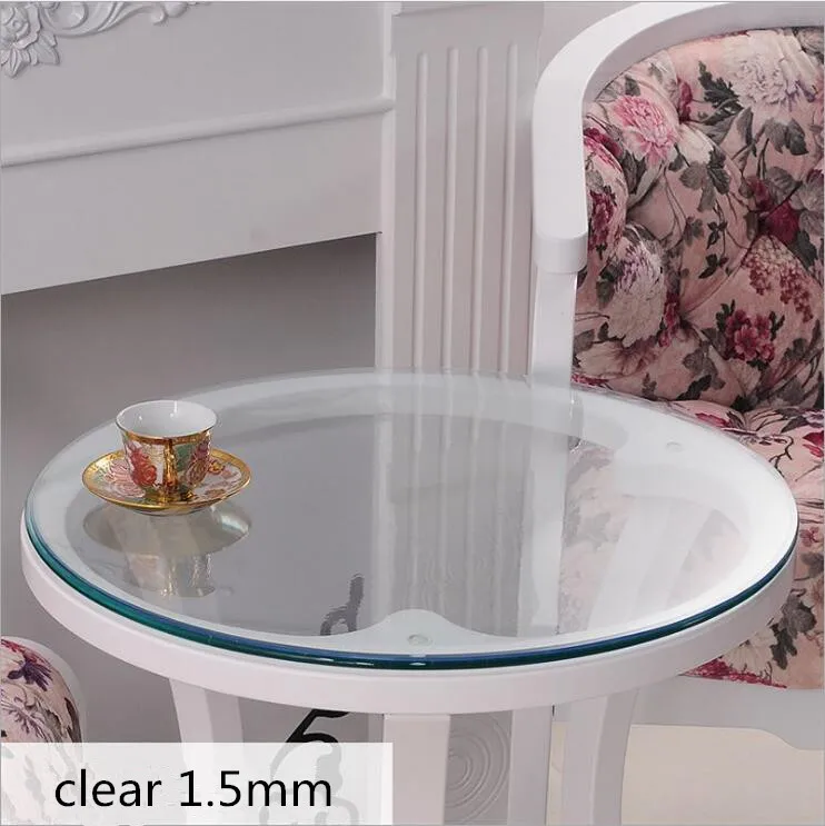 SoftGlassTableCoverRoundTableClothOilGlassTableclothClear