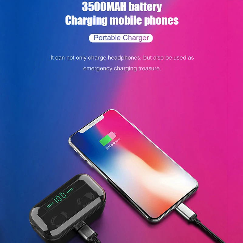 G6s Bluetooth наушники беспроводные наушники IPX7 водонепроницаемый TWS светодиодный дисплей гарнитура стерео спорт HiFi беспроводные наушники для телефонов