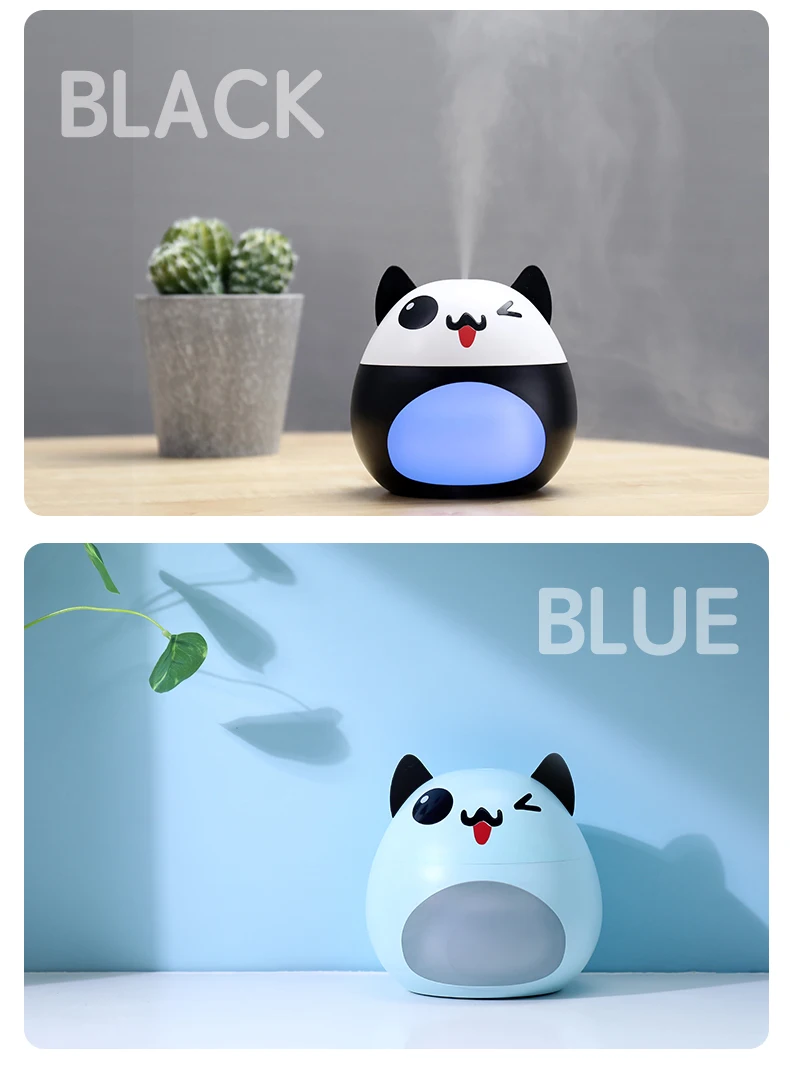 200 мл бак для воды мультфильм USB увлажнитель с светодиодный ночник милый медведь в форме лица тепловой распылитель тумана для домашнего подарка