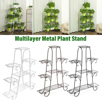 

Multi-layer 9 Tiers Metal Plant Stand Flower Rack Pot Storage Rack Display Shelf Holder Home Indoor Outdoor Decor Garden Balcony