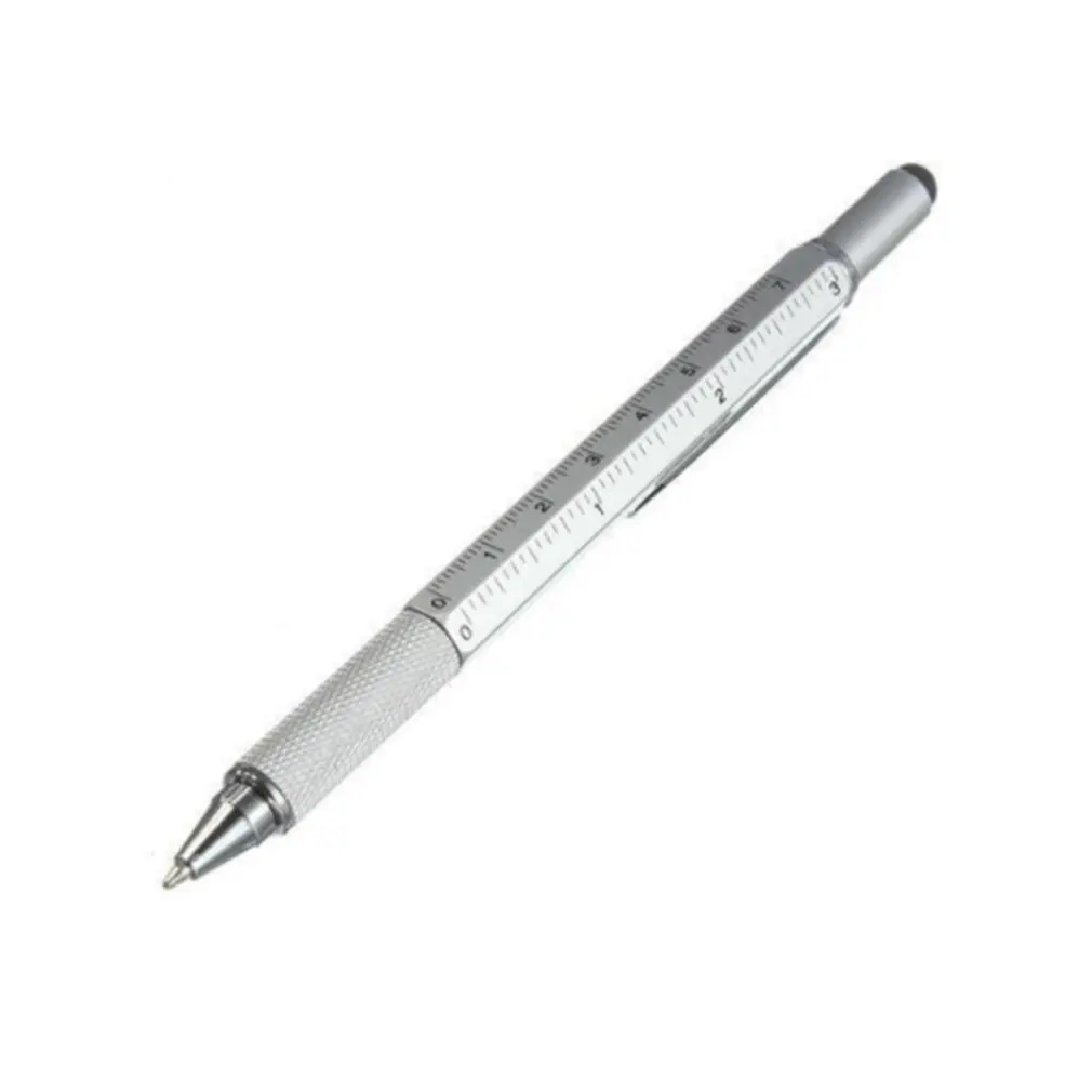 Многофункциональный 6 в 1 уровень инструмент Отвертка сенсорный инструмент Реклама Шариковая ручка черный ядро