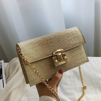 

2020 New Fashion Casual Crocodile Pattern Chain Shoulder Messenger Bags Summer Niche Design Women Purse and Handbags Sac A Main