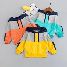 Демисезонный для малышей Одежда для маленьких мальчиков и девочек с капюшоном с буквенным принтом Толстовка-пуловер с принтом Детские Повседневное спортивный костюм детский топ